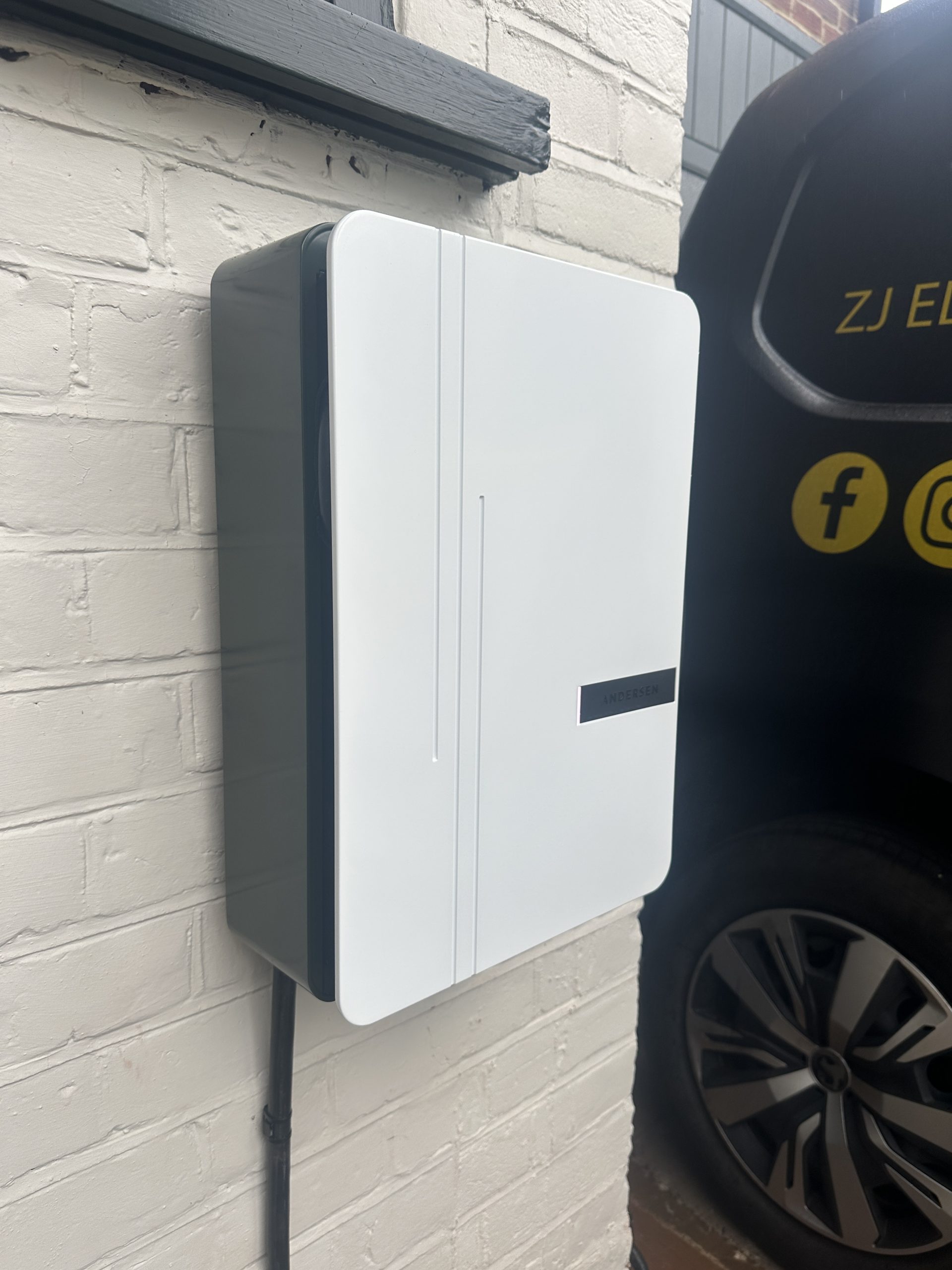 Andersen home EV charger installed on an exterior wall